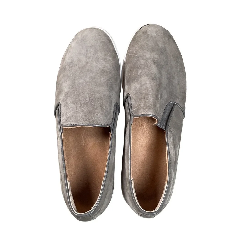 Vionic Midi Slip On Sneaker Womens 8 Grey Excellent Suede Orthotic Comfort‎ Shoe